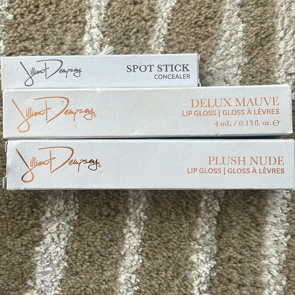 Nib jillian dempsey makeup bundle 2 glosses and spot stick $96 great deal !